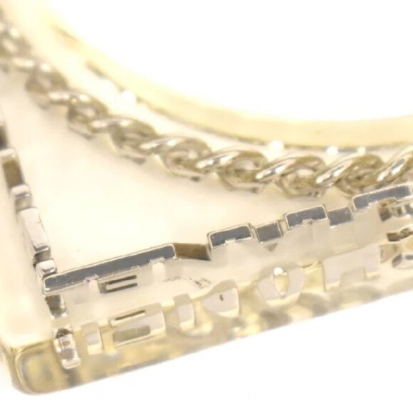 CHANEL Logos Clear Lucite Chain Bangle Bracelet 7.5" Gold Tone 97P Auth #10989 - Picture 4 of 16